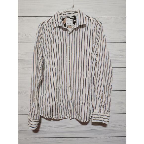 Mens Denim & Flowers Ricky Singh Button Front sz L - Picture 1 of 4